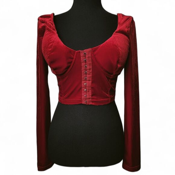 Better Be Tops - Cropped Velvet Top Small Fairy Whimsigoth Dark Romantic Y2K Goth Gothcore Grunge